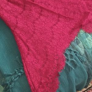 NWT NY&C Magenta Bell-sleeve Lace Blouse Sz M